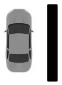 Mark scheme drawing: the car upright, parallel to the pavement strip