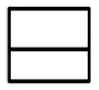 Plan view: a rectangle divided into two equal rectangles by a line across the middle