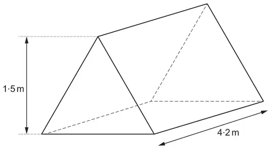 Triangular prism chicken run with vertical height 1·5 m and length 4·2 m