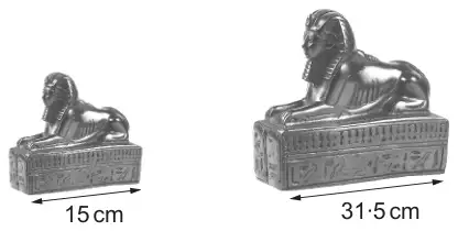 Two similar Sphinx souvenirs, lengths 15 cm and 31·5 cm