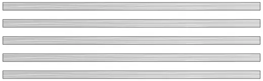 Five horizontal planks laid one above another with equal gaps between them