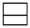 Plan view: a rectangle divided into two equal rectangles by a line across the middle