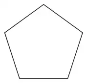 A regular five-sided polygon