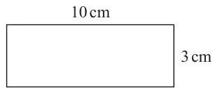 A rectangle 10 cm long and 3 cm wide