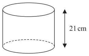 Cylinder of height 21 cm