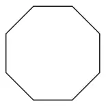 A regular eight-sided polygon