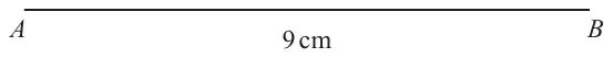 Line segment AB of length 9 cm