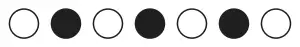 Seven counters drawn: white, black, white, black, white, black, white