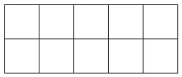 Rectangle made of 10 equal squares in 2 rows of 5