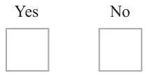 Two tick boxes labelled Yes and No