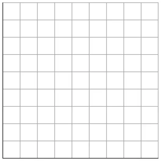 Blank square grid, 9 squares wide and 9 squares high, for drawing the bar chart