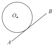 Circle with centre O and a straight line AB touching the circle at one point