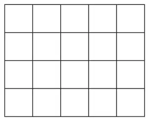 Rectangle made of 20 squares in 4 rows of 5