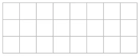 A rectangle made of 24 squares in 3 rows of 8