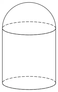 Solid made of a hemisphere on top of a cylinder