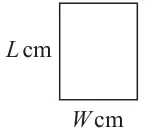 A rectangular tile, L cm tall and W cm wide