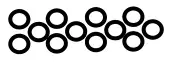 Pattern number 4: 12 counters in a zigzag of two rows