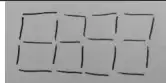 Pattern number 4: a 4 by 2 block of squares made from 22 sticks