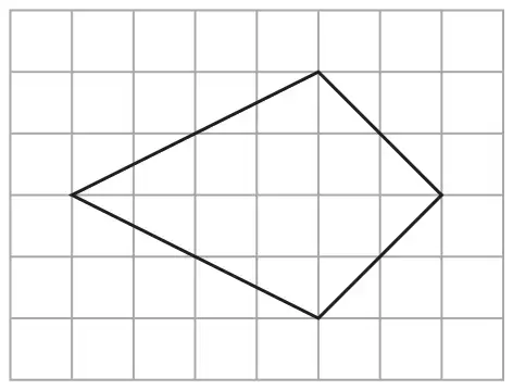 A kite drawn on a centimetre grid