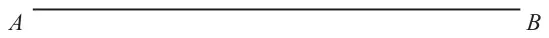 A straight line from A to B
