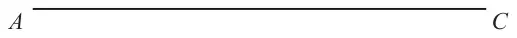 A horizontal line AC already drawn