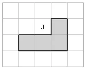 Shape J, an L-shape, drawn on a square grid