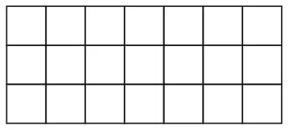A rectangle made of 21 squares in 3 rows of 7