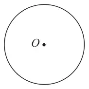 A circle with its centre O marked