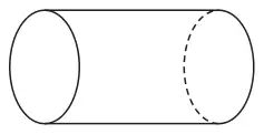 A cylinder lying on its side