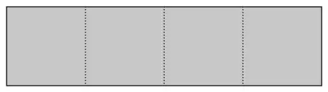 A shaded rectangle made of four squares in a row