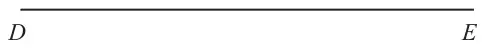 Horizontal line segment DE