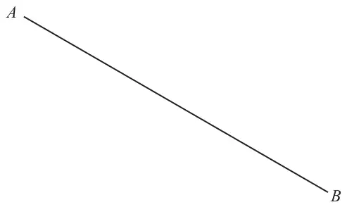 Line segment AB sloping down from A on the left to B on the right