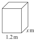 Cuboid with front edge 1.2 m and depth x m