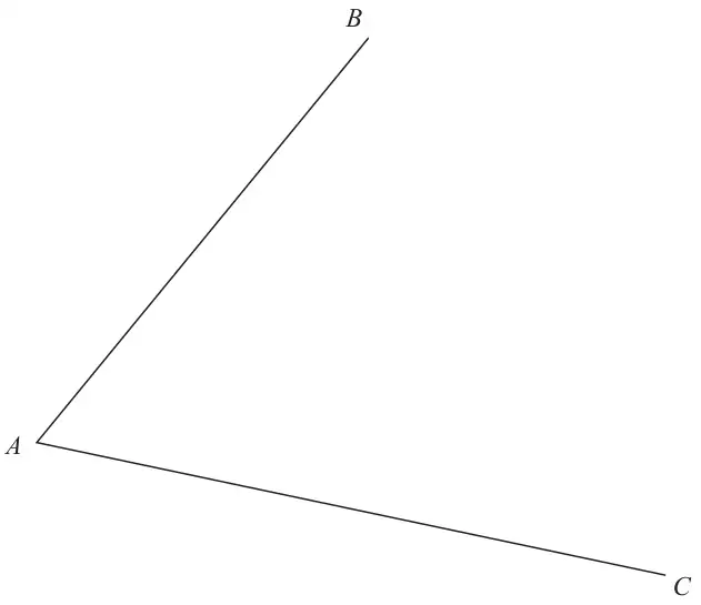Angle BAC formed by line segments AB and AC