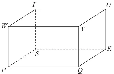 Cuboid PQRSTUVW with base PQRS and top TUVW