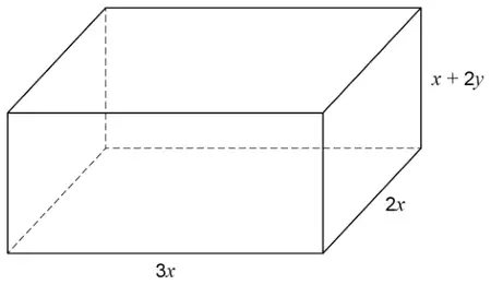 Cuboid with length 3x, width 2x and height x + 2y