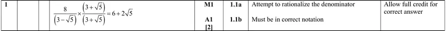 Mark scheme