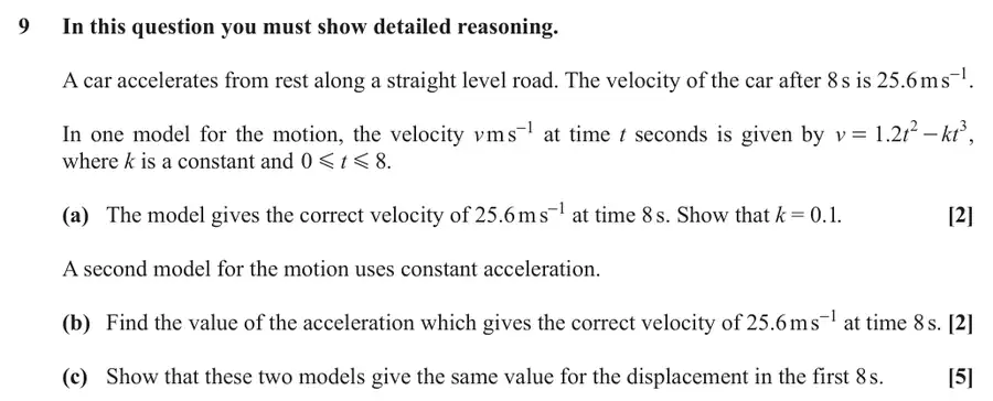 June 2019 Paper 1 Q9 question