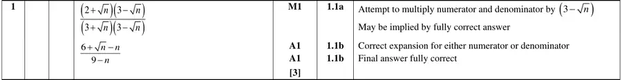 Mark scheme