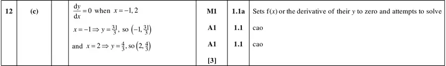 Mark scheme (c)
