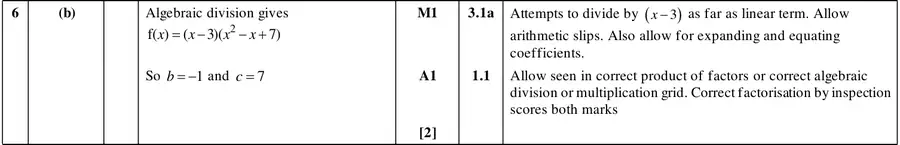Mark scheme (b)