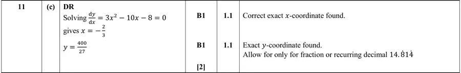 Mark scheme (c)
