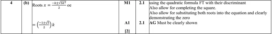 Mark scheme (b)