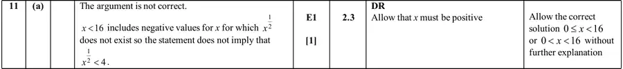 Mark scheme (a)
