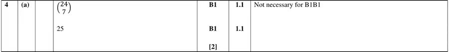 Mark scheme (a)