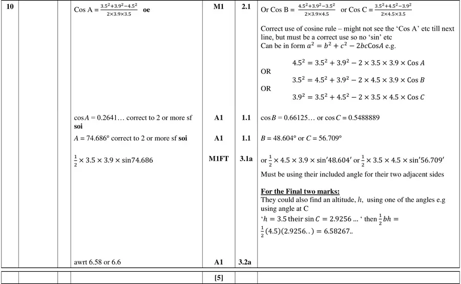 Mark scheme