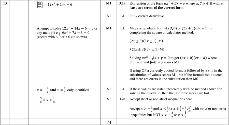 Mark scheme