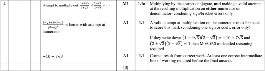 Mark scheme