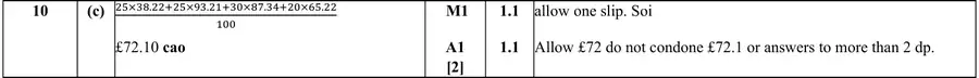 Mark scheme (c)