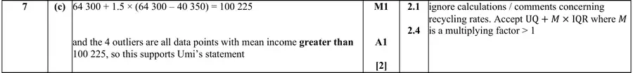Mark scheme (c)